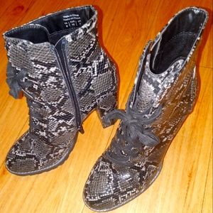 Getty Snake Print  Vegan Ankle Boots